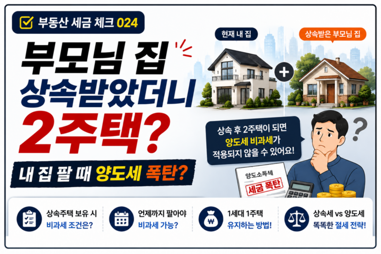 상속주택 양도소득세 – 부모님 집 상속받았더니 2주택?