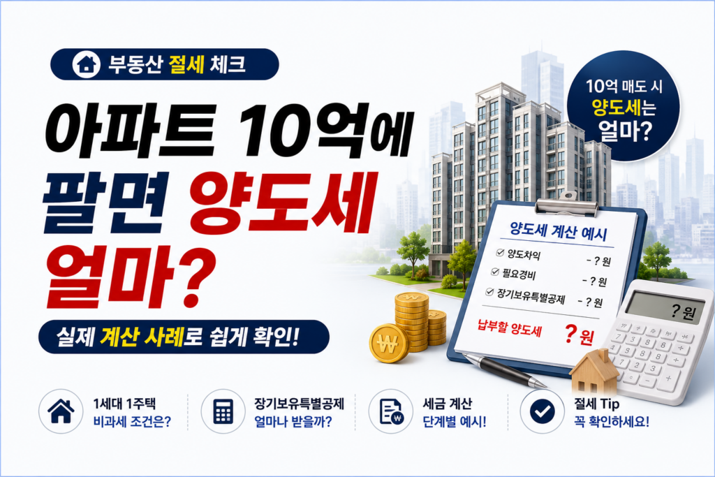 아파트 10억 매도 양도소득세 계산 절세 전략 제품 이미지