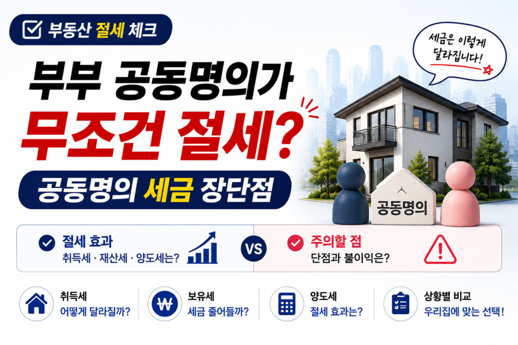부동산 공동명의 세금 장단점 – 공동명의가 무조건 절세? 제품 이미지