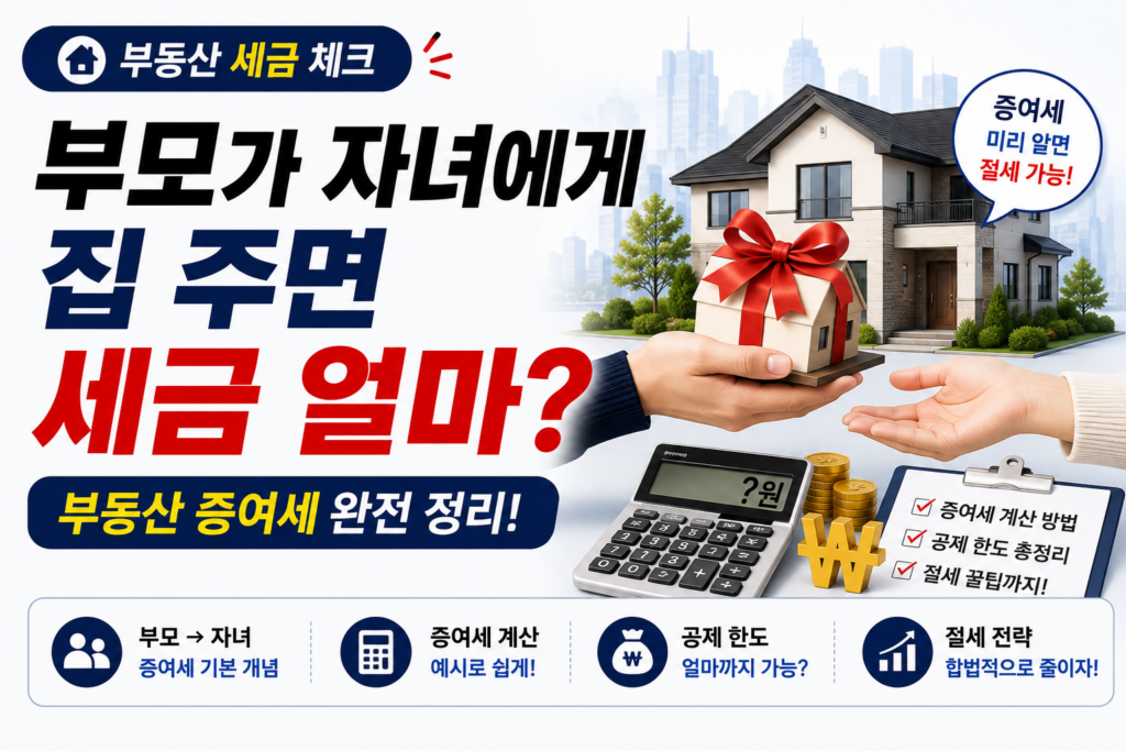 부동산증여세의 모든 것 – 부모가 자녀에게 집 주면 세금 얼마? 제품 이미지