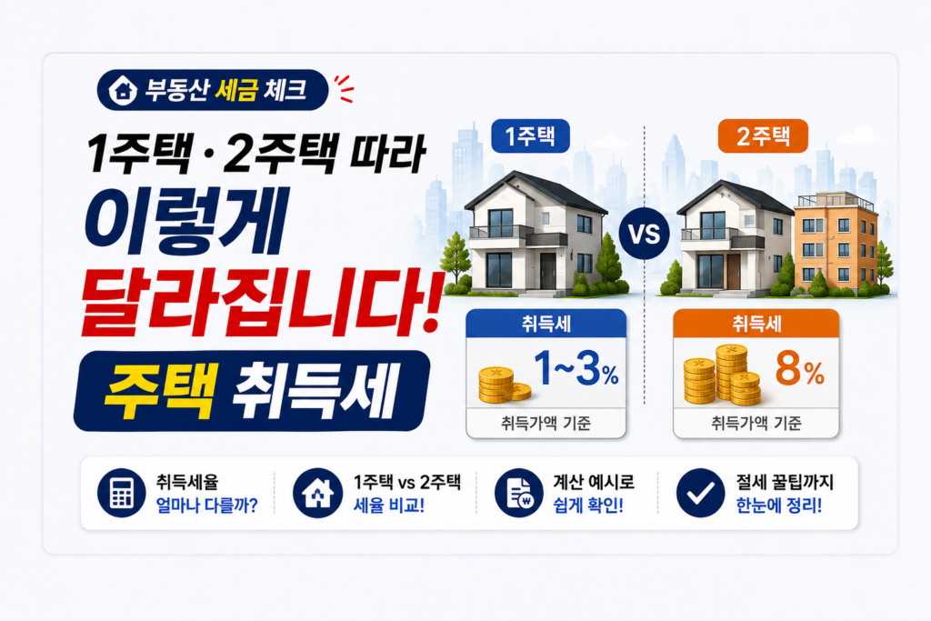 1주택 vs 2주택 취득세 비교 제품 이미지