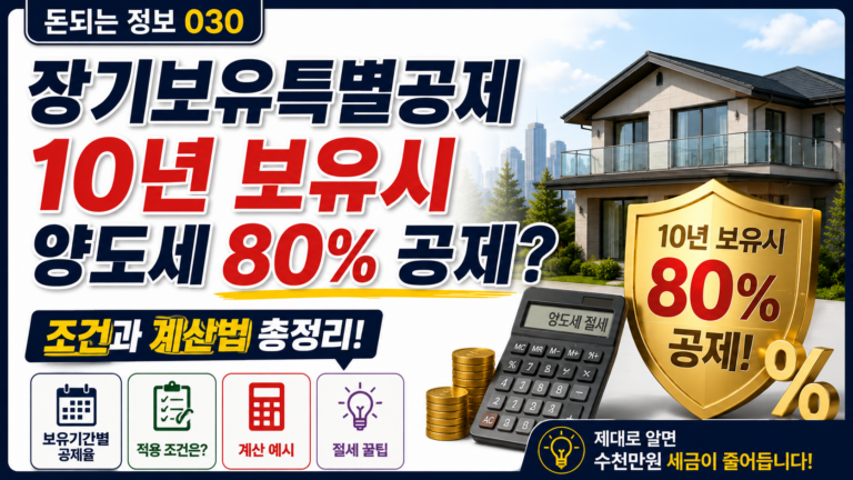장기보유특별공제 – 10년 보유시 양도세 80% 공제?