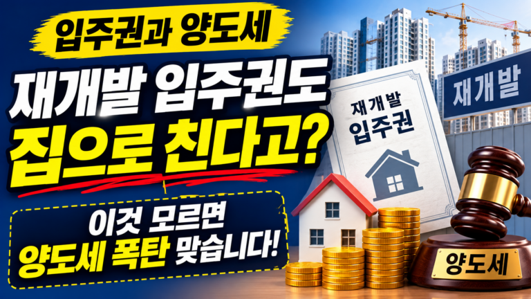 입주권과 양도세 – 재개발 입주권도 집으로 친다고?