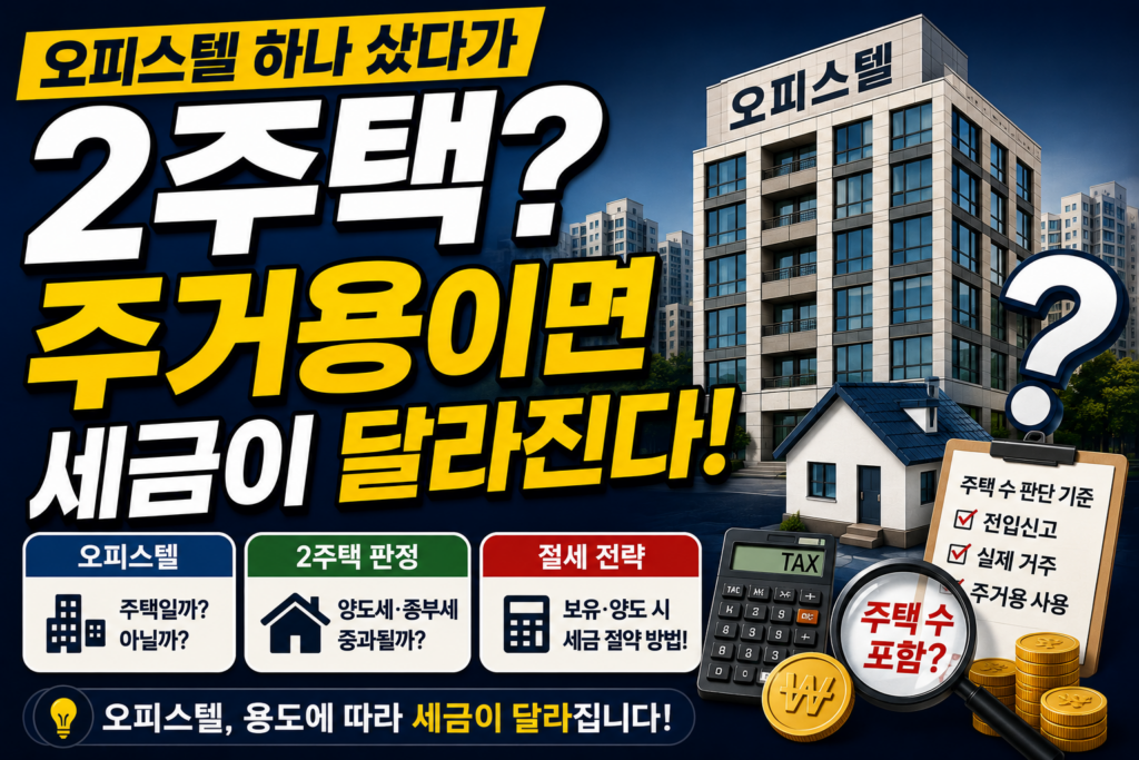 오피스텔주택수 – 오피스텔 하나 샀다가 2주택? 주거용이면 세금이 달라진다. 제품 이미지