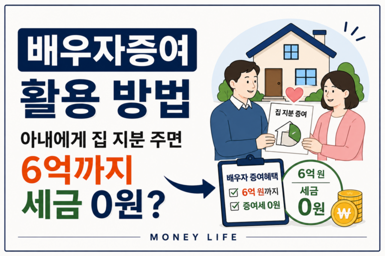 배우자증여 활용 방법 – 아내에게 집 지분 주면 6억까지 세금 0원?
