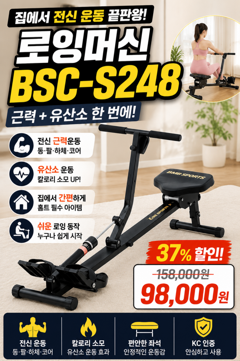 비엠비스포츠 로잉머신 BSC-S248 근력 유산소 전신운동 가정용
