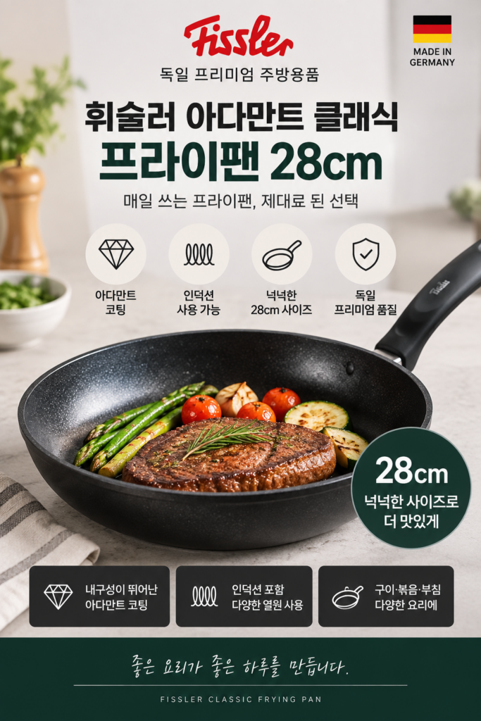 휘슬러 아다만트 클래식 프라이팬 28cm 추천｜인덕션 가능 독일 코팅 후라이팬 제품 이미지