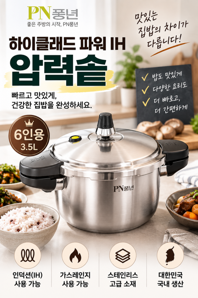 PN풍년 하이클래드 파워 IH 압력솥 6인용 인덕션 압력솥 제품 이미지