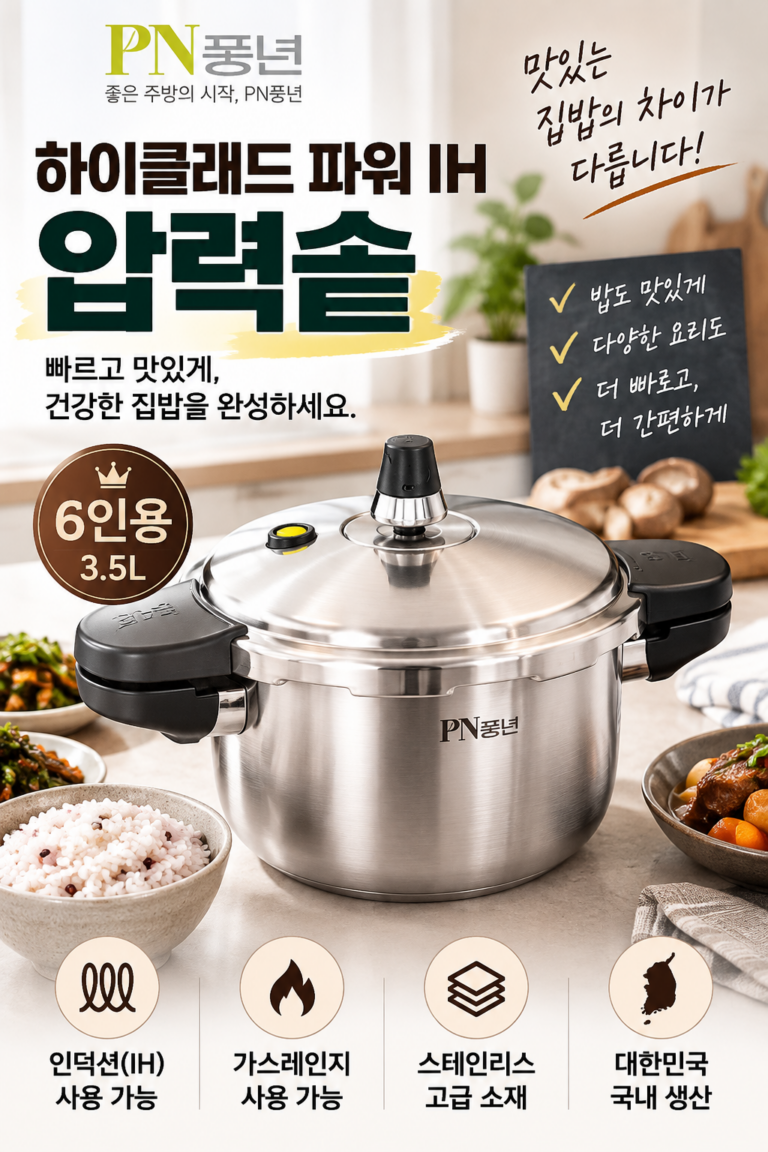 PN풍년 하이클래드 파워 IH 압력솥 6인용 인덕션 압력솥