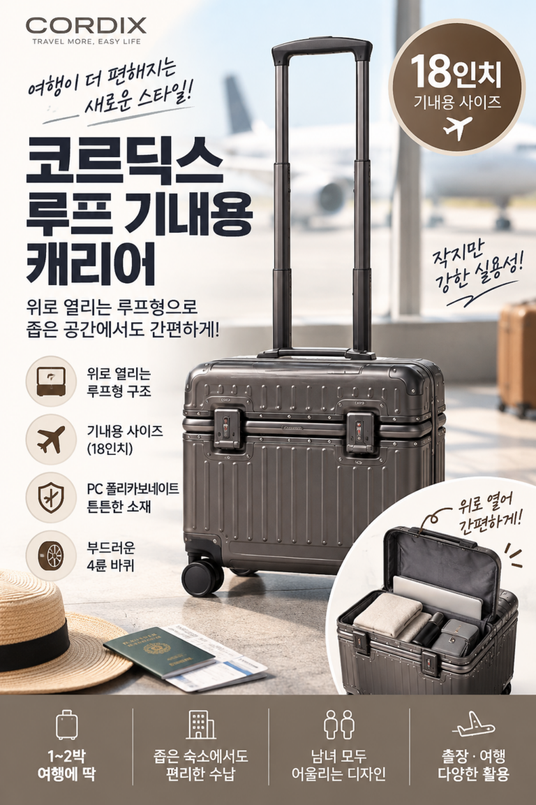 코르딕스 루프 기내용 캐리어 위로 열리는 여는 작은 파일럿 승무원 18인치