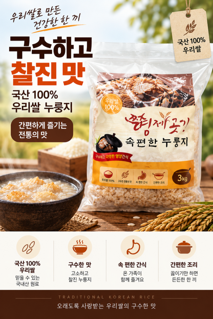 누룽지 추천｜국산쌀 100% 쌀이제곡 속편한 누룽지 3kg 제품 이미지