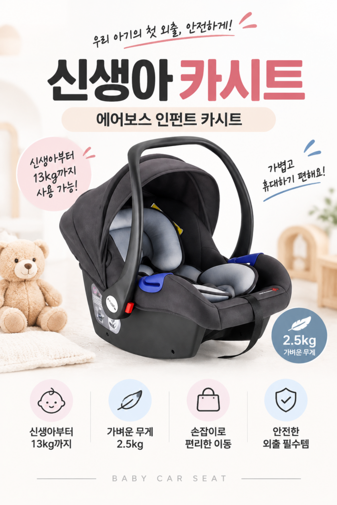 카시트 일체형 바구니 에어보스 신생아 다기능 인펜트 제품 이미지