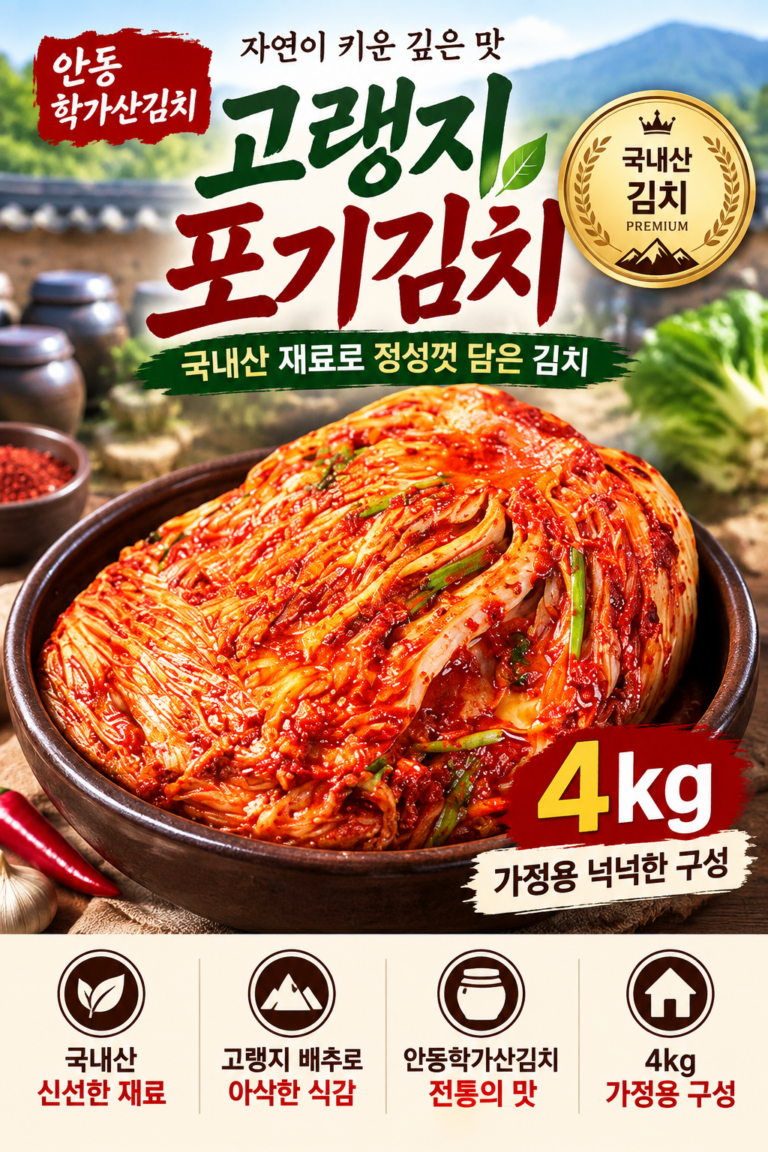 안동학가산김치 고랭지 포기김치 4kg｜국내산 가정용 배추김치